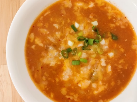 キムチ鍋のシメはこれ!旨辛チーズ雑炊✨